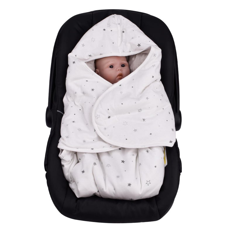 Bebamour Car Seat Covers Baby Swaddle Blanket Car Seat Blanket Newborn Swaddle Wrap Baby Bunting Bag Baby Swaddle for Girls Boys(Grey) - Image 5