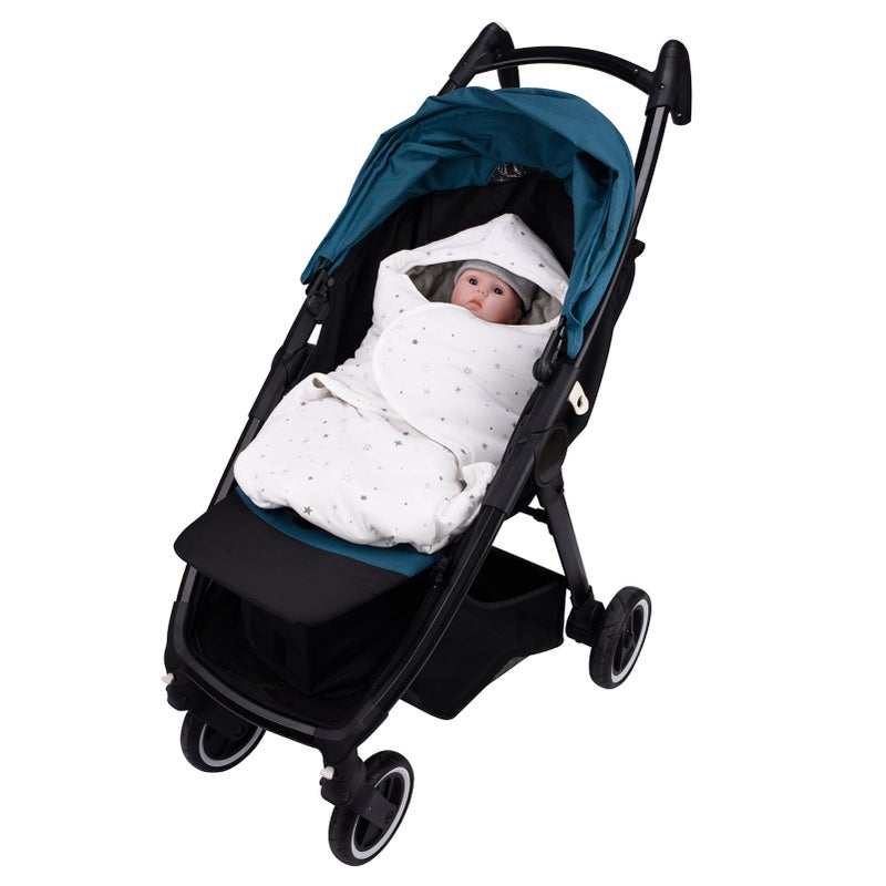 Bebamour Car Seat Covers Baby Swaddle Blanket Car Seat Blanket Newborn Swaddle Wrap Baby Bunting Bag Baby Swaddle for Girls Boys(Grey) - Image 3