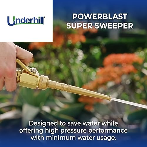 Underhill PowerBlast Super Sweeper 6-Inch Garden Water Hose Nozzle, Sprayer, Jet, 7 GPM 80 PSI, 3/4-Inch Thread Inlet, Heavy-Duty Adjustable, SN6-75 - Image 2