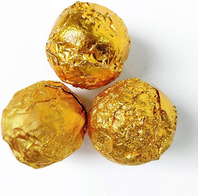comfrt 200Pcs Square Golden Aluminium Foil Candy Wrappers, 8x8 Inches Sugar Wraps Paper for DIY Candies and Chocolate Packaging, for Party Wedding Birthday Christmas - Image 2