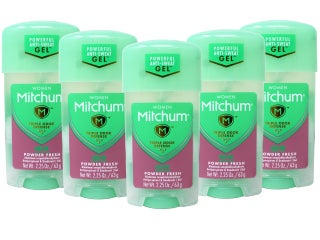 Mitchum Gel AntiPerspirant Deodorant Triple Odor Defense for Women Powder Fresh 225 Oz 5 Pack