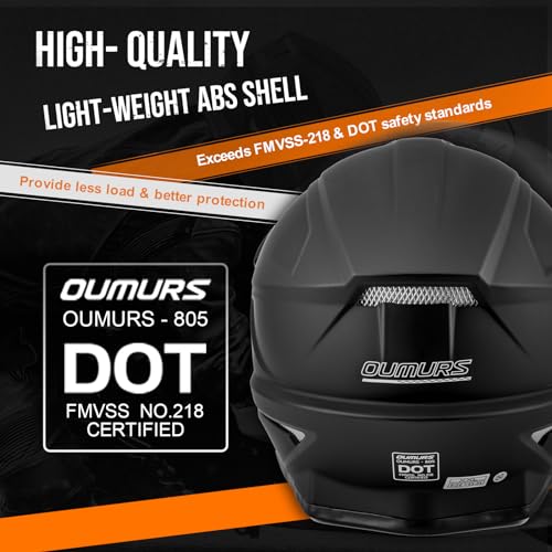 OUMURS Adult ATV Dirt Bike Helmet with Goggles Gloves & Mask Adjustable Sun Visor Motorcycle Adults Helmet Off-Road Motocross Downhill Moped MX for Unisex-Adult-Matte Black, L - Image 5
