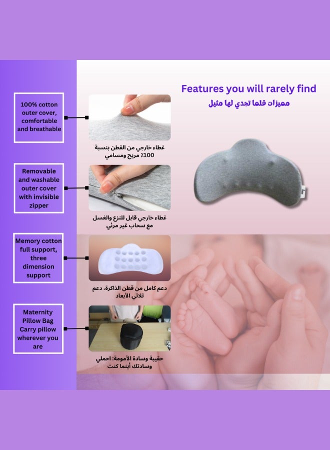 Maternity pillow memory Foam Woman Stomach Sleepers Side Lower Back Pillow for Pregnant Washable Breathable Cover, maternity pillow multipurpose size (50 x 45 x 12cm) - Image 4