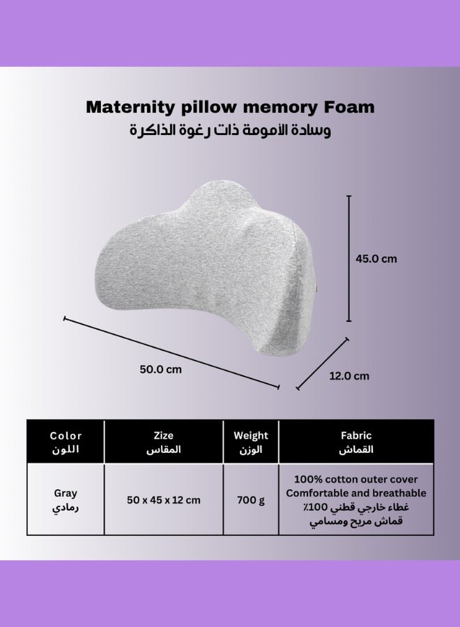 Maternity pillow memory Foam Woman Stomach Sleepers Side Lower Back Pillow for Pregnant Washable Breathable Cover, maternity pillow multipurpose size (50 x 45 x 12cm) - Image 2