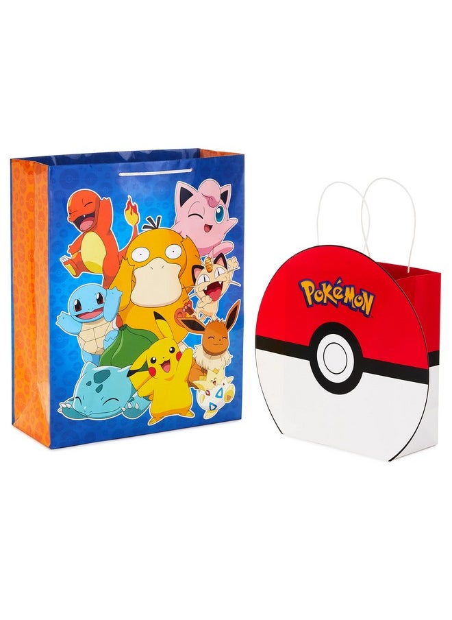 Hallmark Hallmark Pokémon Gift Bag Bundle (9" Medium PokéBall and 15" Extra Large Pikachu) for Kids, Birthdays, Christmas, Valentine's Day, Halloween  - Image 1