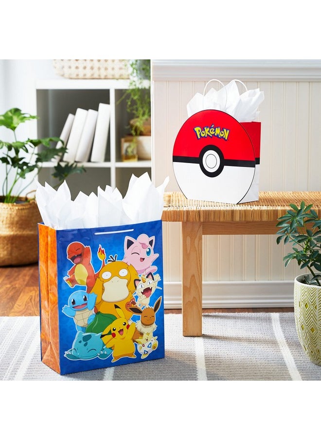 Hallmark Hallmark Pokémon Gift Bag Bundle (9" Medium PokéBall and 15" Extra Large Pikachu) for Kids, Birthdays, Christmas, Valentine's Day, Halloween  - Image 2