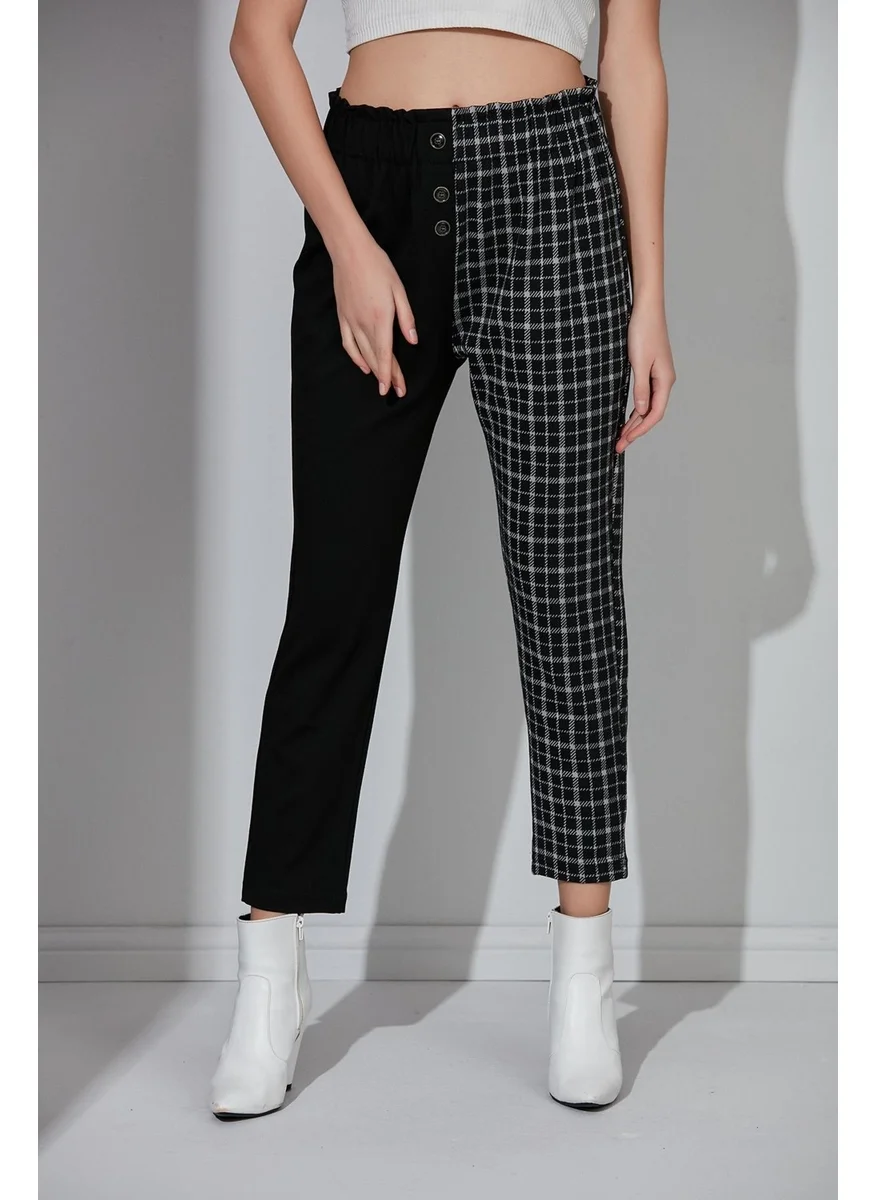 الكسندر جاردي Alexandergardi Two-Tone Elastic Waist Trousers (B21-12800)