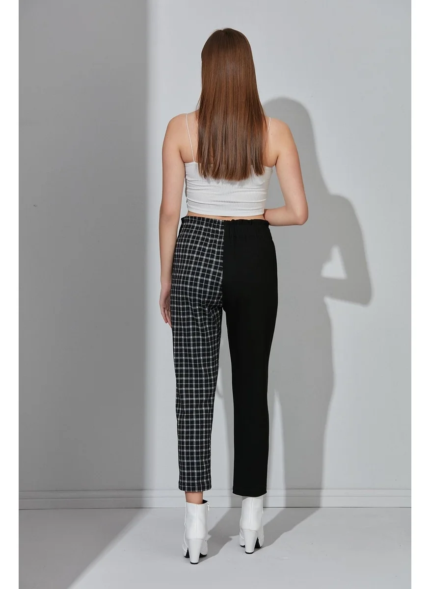 الكسندر جاردي Alexandergardi Two-Tone Elastic Waist Trousers (B21-12800)
