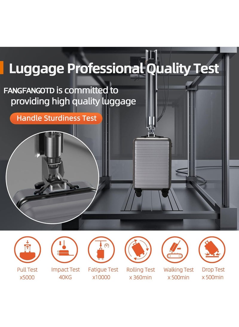 OHAHO Luggage Set 3-Piece Carry On Luggage ABS Material Hard Shell Suitcase with Wheels TSA Lock Scalable Trolley Luggage Bag 20/24/28 Inch （Grey）  - Image 3