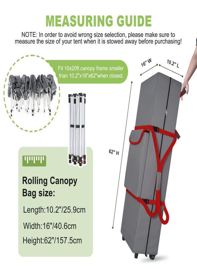 Cuddly Nest Wheeled Canopy Bag Replacement for 10x20 Pop Up Canopy Tent-Rolling Carry Storage Bag with Sturdy Handles,Large Pocket,Buckle Strap - Image 2