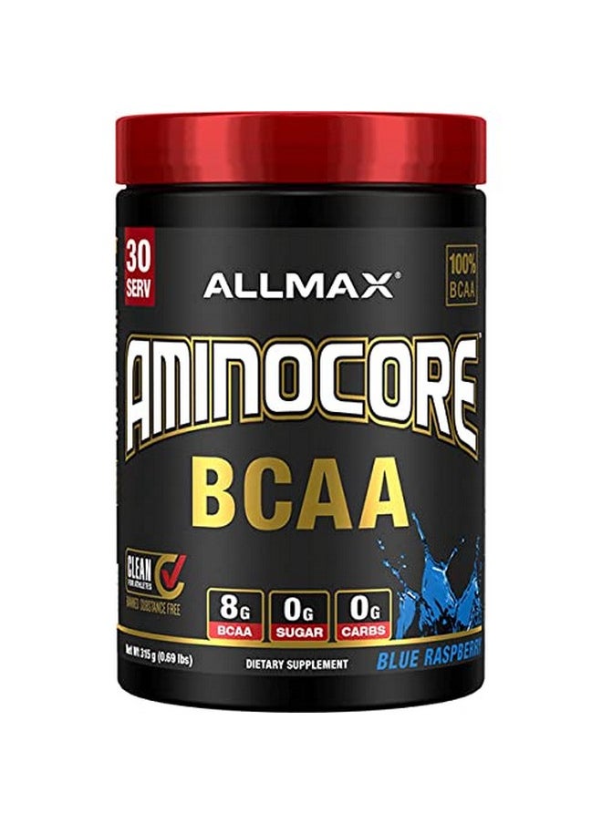 AllMax Nutrition Aminocore Bcaa Powder 8.18 Grams Of Amino Acids Intra And Post Workout Recovery Drink Gluten Free Blue Raspberry 315 G  - Image 1