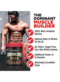 AllMax Nutrition Aminocore Bcaa Powder 8.18 Grams Of Amino Acids Intra And Post Workout Recovery Drink Gluten Free Blue Raspberry 315 G  - Image 4