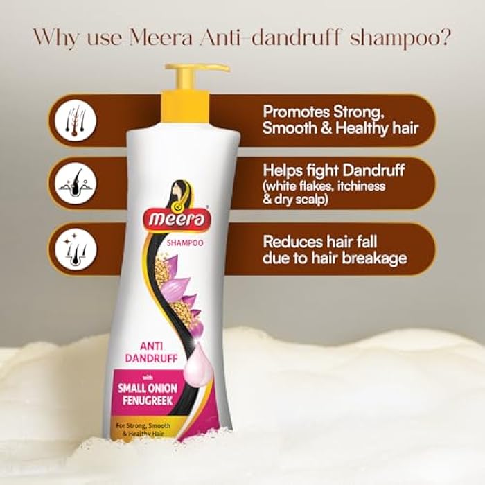 Meera Anti Dandruff Shampoo, White,340ml' - Image 4