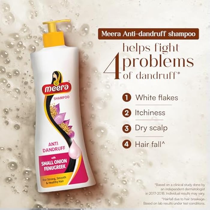 Meera Anti Dandruff Shampoo, White,340ml' - Image 2