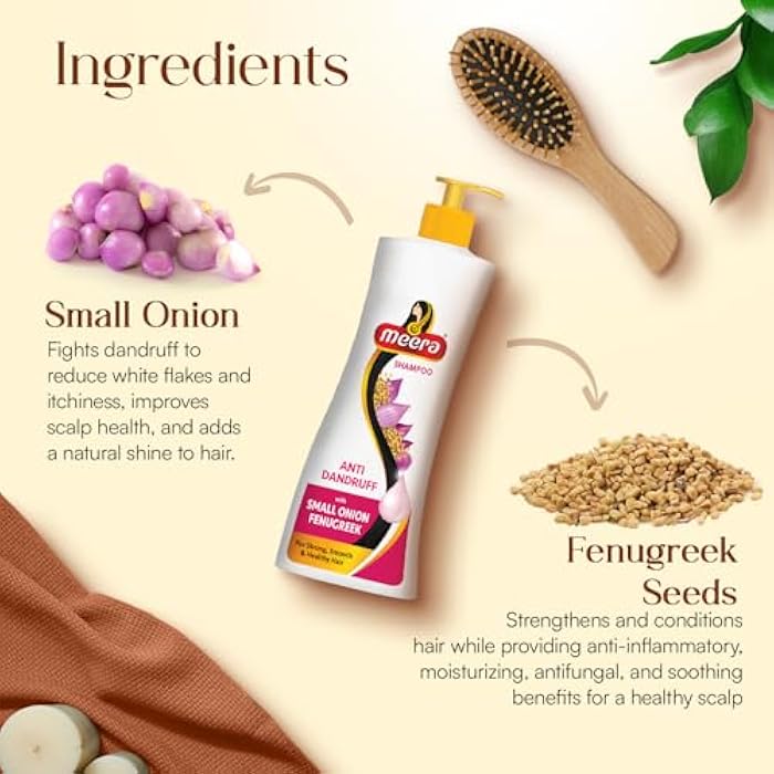 Meera Anti Dandruff Shampoo, White,340ml' - Image 3