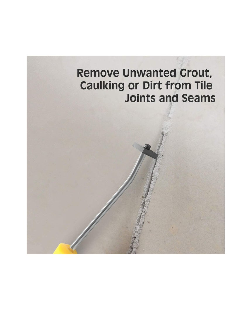KASTWAVE - Tile Grout Removal Tool, KASTWAVE Caulking Removal Tool Detachable Tungsten Steel Blades Tile Joints Seams Scraper Corners Grout Caulking Cleaner Remover Tile Removal Tool for Tile - 2 Pack - Image 1