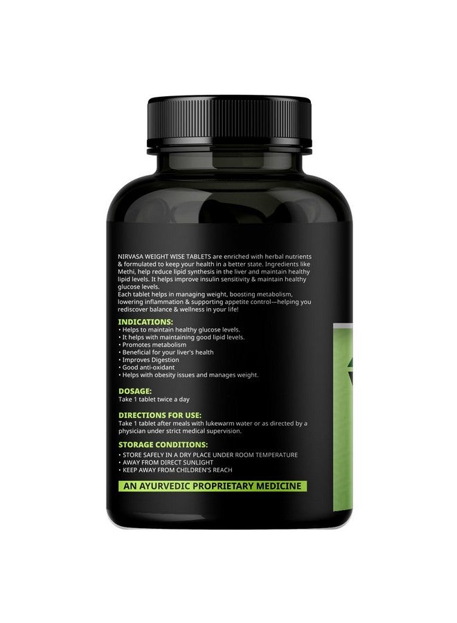 Nirvasa Staylean WeightWISE Tablet for Men & Women, for weight management, enriched with Methi Beej Extract 50%, Cinnamon Extract 20%, Black Pepper Extract 95%, Pure Ayurvedic, (1 X 60 Tablets) - Image 2