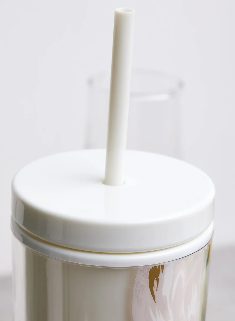 Kate Spade Acrylic Tumbler With Straw, Growing Tulips