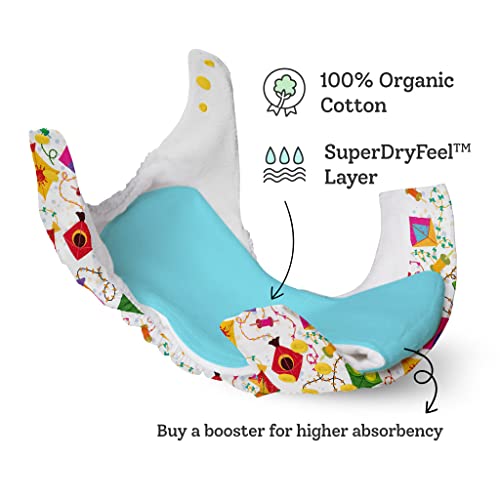 SuperBottoms Cloth Diapers for babies - UNO Super Value Combo pack - 6 Freesize UNO- New Version| Reusable Cloth Diapers with Inserts for babies 3M to 3Y - Image 5