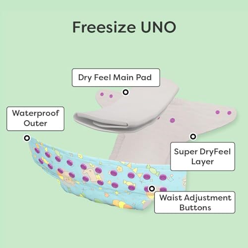 SuperBottoms Cloth Diapers for babies - UNO Super Value Combo pack - 6 Freesize UNO- New Version| Reusable Cloth Diapers with Inserts for babies 3M to 3Y - Image 4