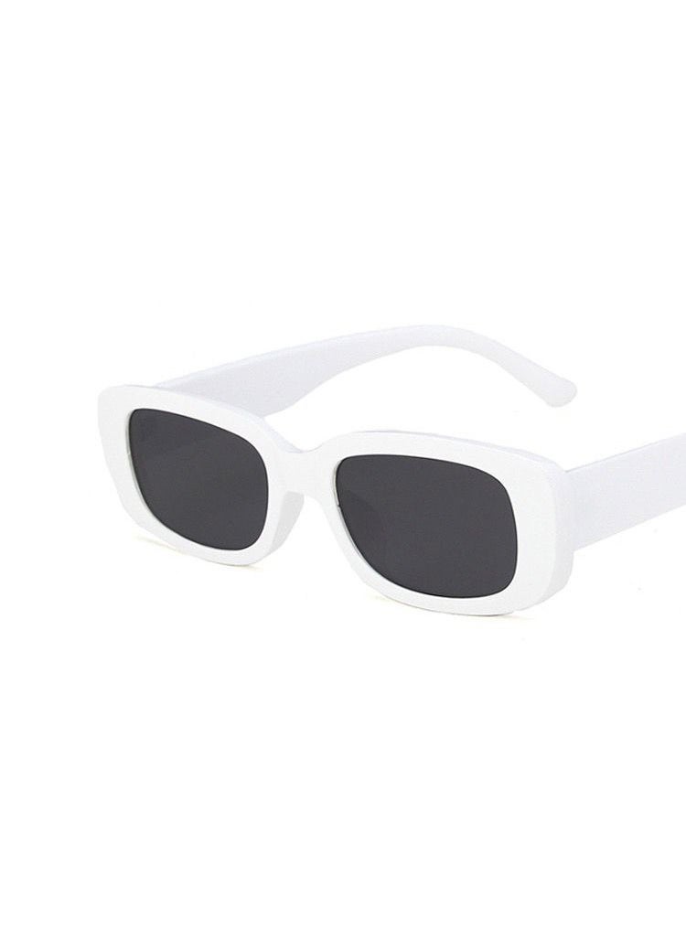 Generic - 2022 Small Frame Sunglasses Chic Square Punk Fashion White frame Gray - Image 1