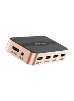 NIBEMINENT 5-In-1 HD Output HDMI Switch With IR Remote Control Rose Gold  - Image 1