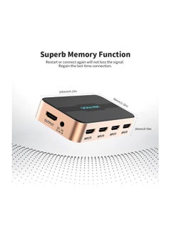 NIBEMINENT 5-In-1 HD Output HDMI Switch With IR Remote Control Rose Gold  - Image 5