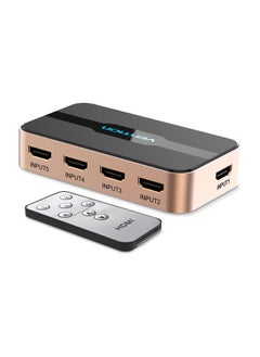 NIBEMINENT 5-In-1 HD Output HDMI Switch With IR Remote Control Rose Gold  - Image 2
