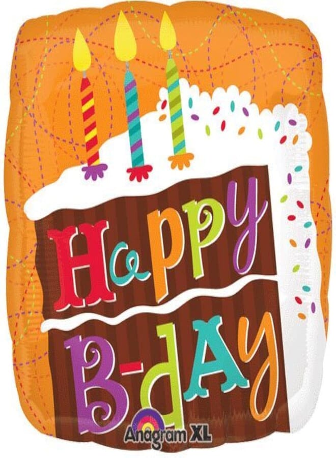 Anagram International Happy Birthday Big Slice of Cake Balloon, 18", Multicolor