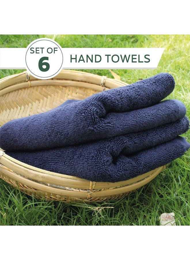 HEELIUM Bamboo Hand Towel | Ultra Absorbent & Anti-Bacterial | 3X Softer Than Cotton Towels | 65 X 40 cm - 600 GSM | Pack of 6 - Blue - Image 5