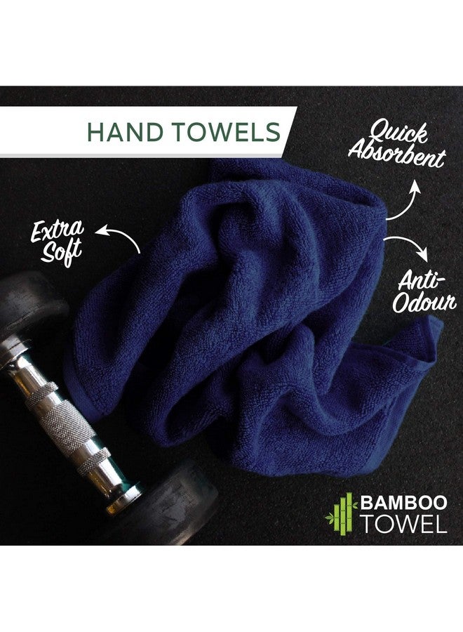 HEELIUM Bamboo Hand Towel | Ultra Absorbent & Anti-Bacterial | 3X Softer Than Cotton Towels | 65 X 40 cm - 600 GSM | Pack of 6 - Blue - Image 4