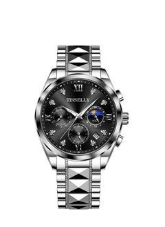 TIS6010 Silver Case Black Dial Silver Steel Bracelet