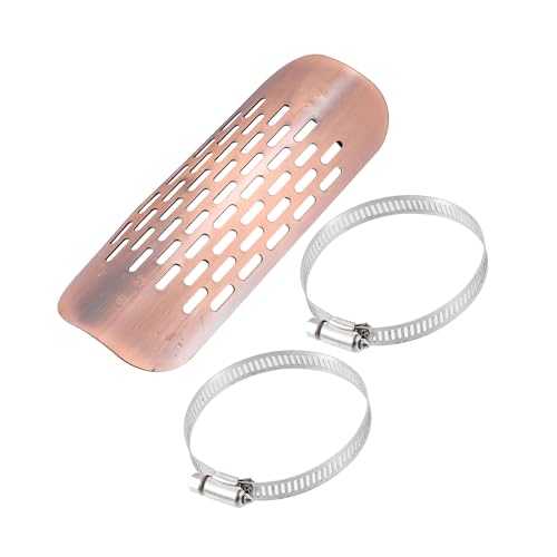 REPAIROCK 1 Set Universal Motorcycle Exhaust Heat Shield Pipe Shield Exhaust Guard Muffler Protector Copper Tone Auto Replacement Parts