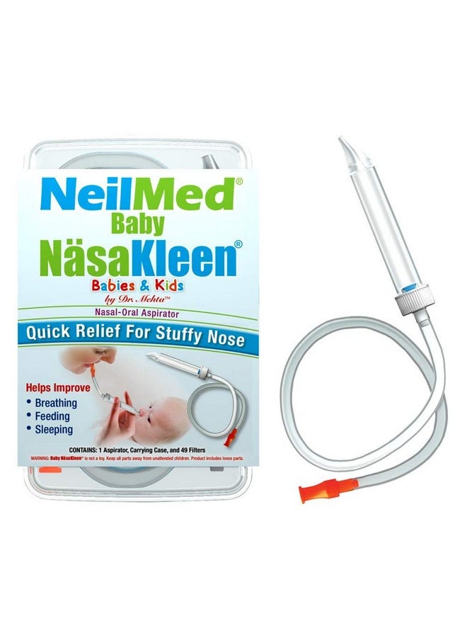 NeilMed Baby Nasakleen Nasal-Oral Aspirator With 49 Hygiene Filters And A Convenient Storage Travel Case  - Image 1