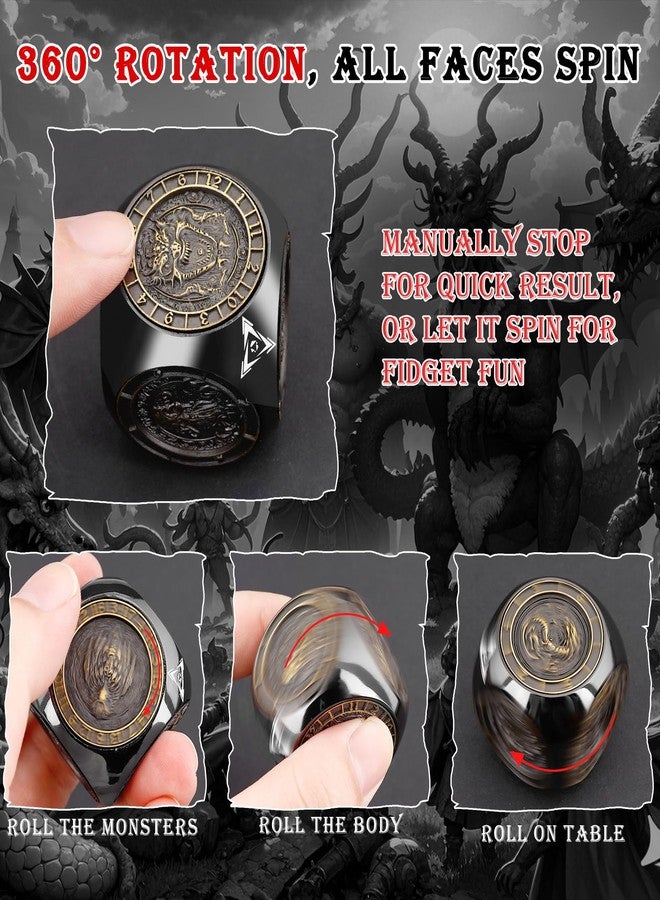 Haxtec Spinner Dice 7-in-1 Metal DND Dice Set Unique Dice Spinner Goblins Metal D&D Die for Dungeons and Dragons DND Gifts - Image 3