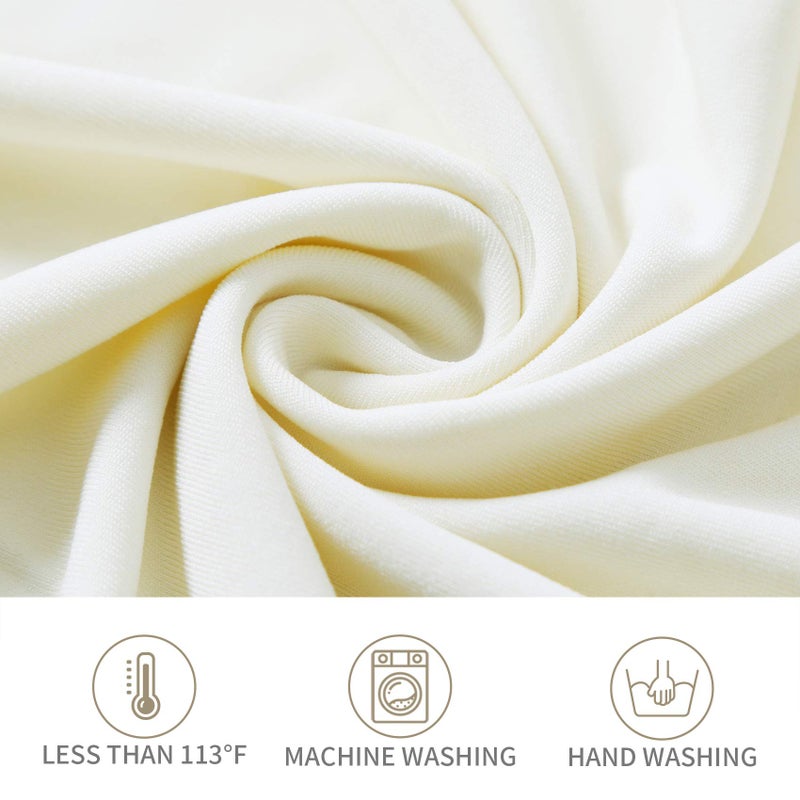 Ascoza Ascoza 6 Pack Ivory Spandex Folding Chair Covers in Stretch Washable Fabric for Wedding  Party Holidays Celebration and Other Special Events - Image 3