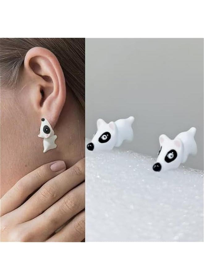Generic Adorable 3D Clay Dinosaur Stud Earrings Funny Cartoon Animal Biting Ear Design Women's Jewelry  Gift  - Image 5