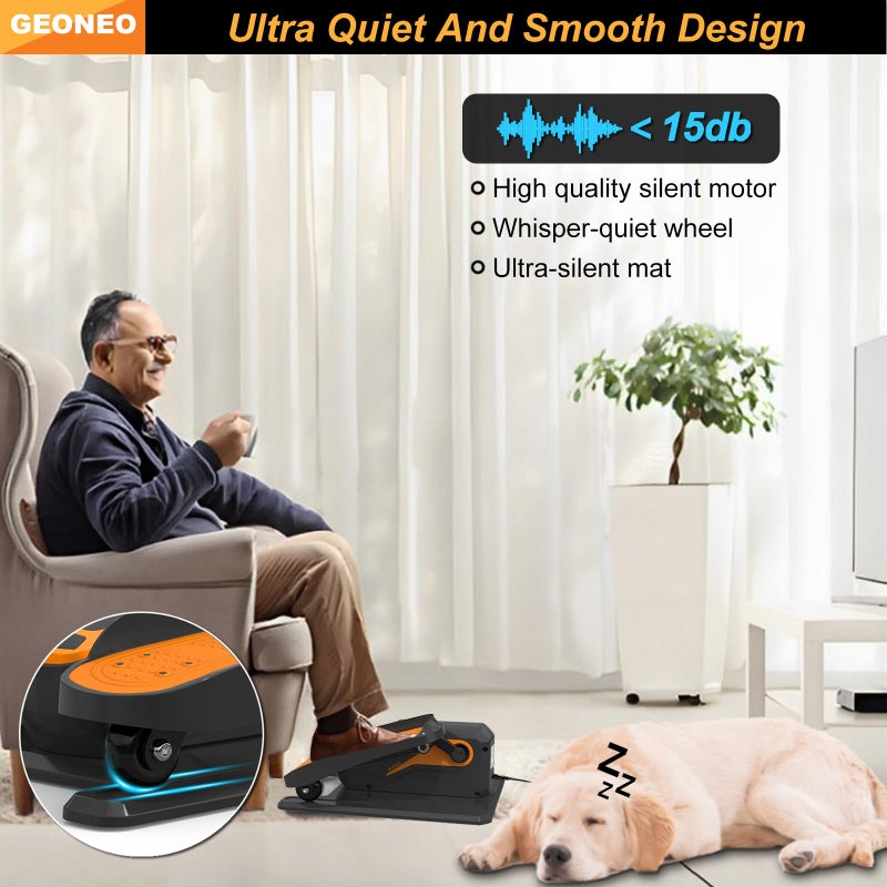 GEONEO Under Desk Elliptical Machine, Electric Elliptical Exerciser for Senior, Quiet & Small Electric Seated Pedal Exerciser for Home with Display Monitor, Remote Control & 12 Adjustable Speeds - Image 4