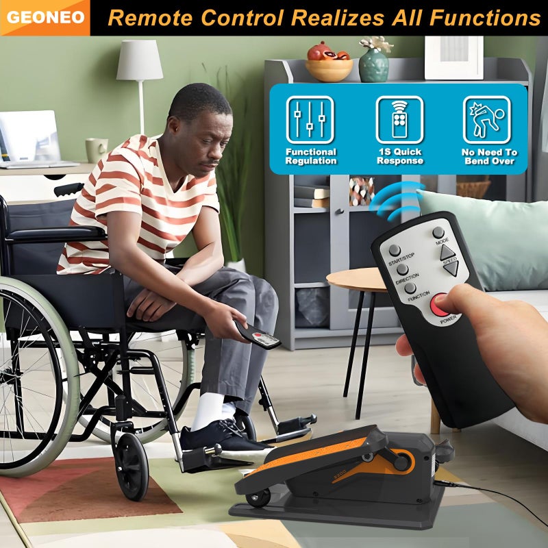 GEONEO Under Desk Elliptical Machine, Electric Elliptical Exerciser for Senior, Quiet & Small Electric Seated Pedal Exerciser for Home with Display Monitor, Remote Control & 12 Adjustable Speeds - Image 5