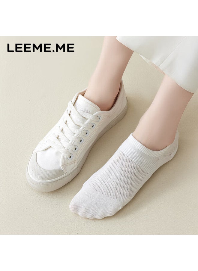 Leeme.me Grain Rice Socks Women's Spring And Summer Short Socks Ladies Socks Breathable Waistband Boat Socks 4 Black One Size - Image 5