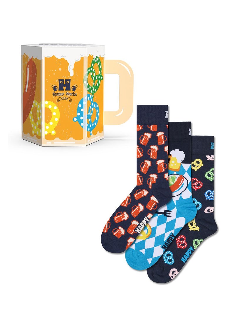 Happy Socks 3-Pack Beer Glass Socks Gift Set - Image 1