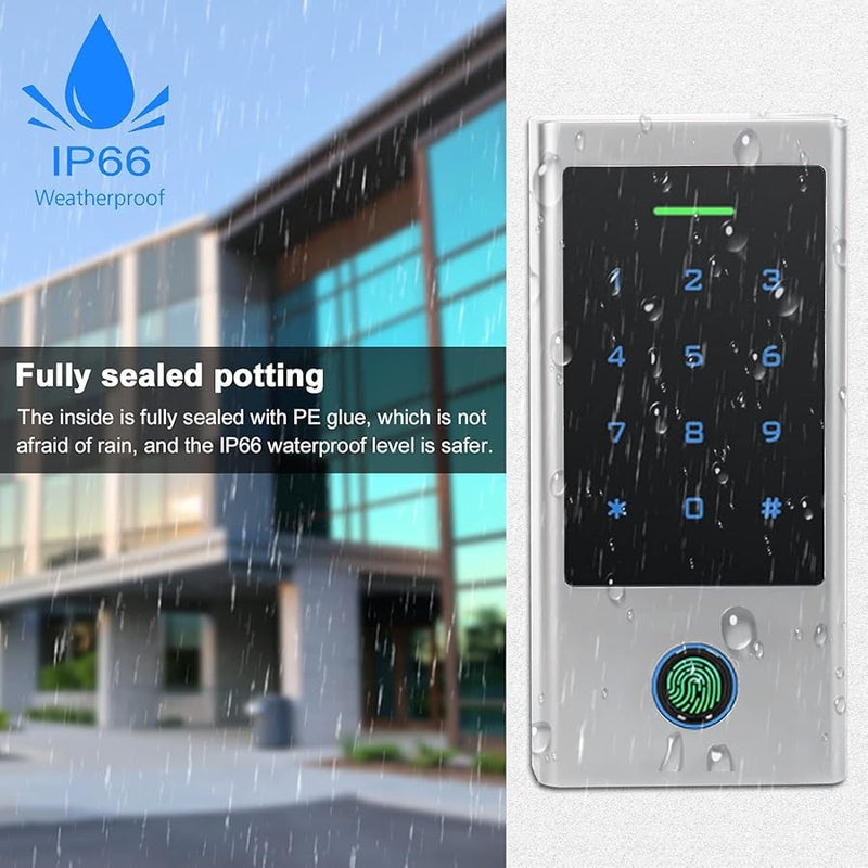 Tuya Access Control Machine With Backlit Keyboard ID Card Fingerprint And Password Security System - Image 4