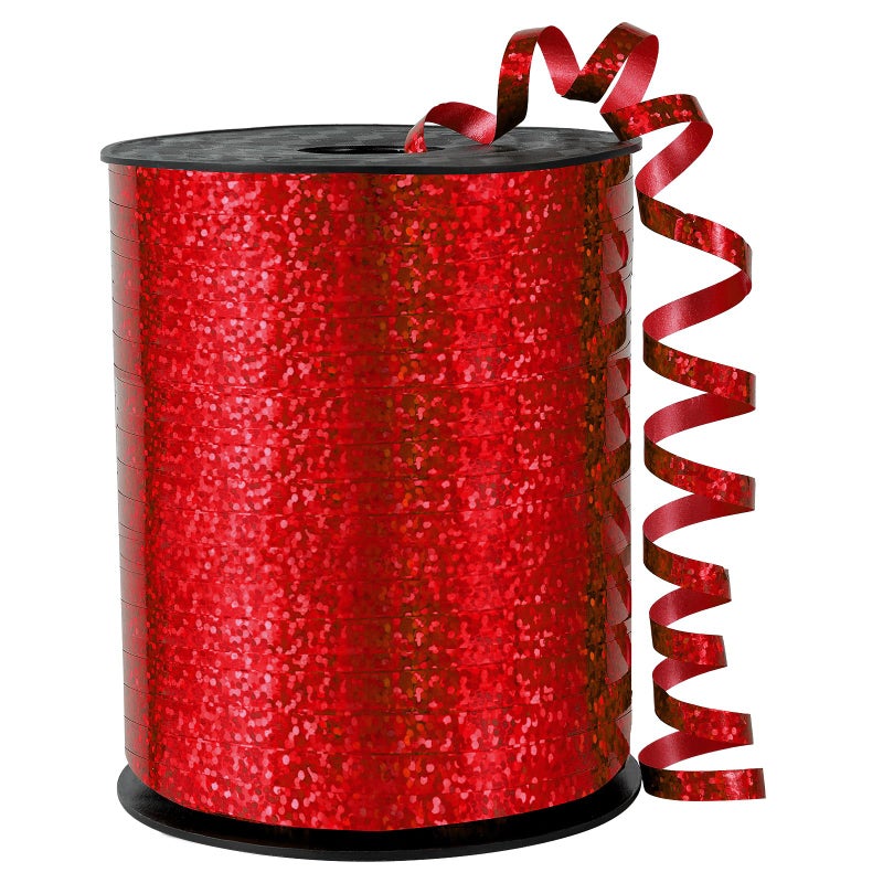 OMISELIO Red Curling Ribbon 500 Yard Shiny Metallic Curling Ribbon for Gift Wrapping Balloons Christmas Valentines Day Birthday