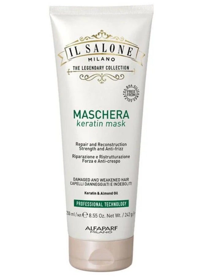 إل صالون قناع الكيراتين الاحترافي للشعر التالف جدًا - إعادة البناء والتقوية والإصلاح  250 مل - Image 1