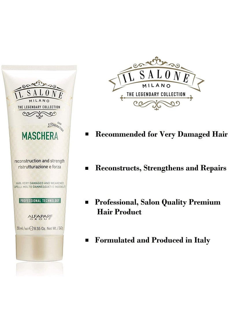 إل صالون قناع الكيراتين الاحترافي للشعر التالف جدًا - إعادة البناء والتقوية والإصلاح  250 مل - Image 3