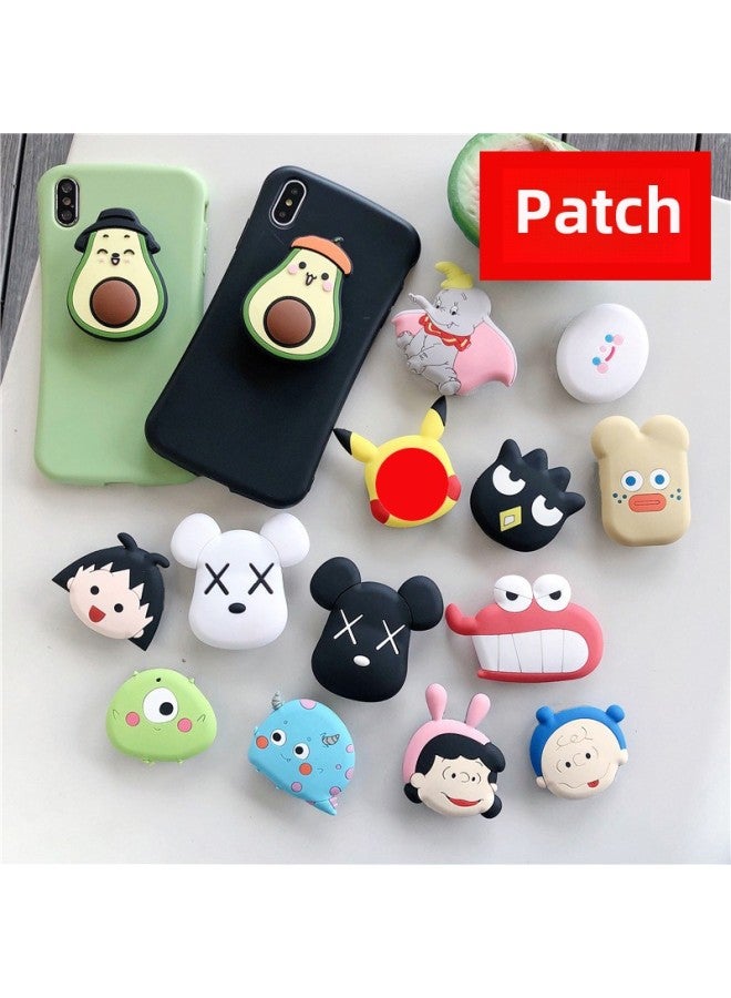 Cartoon Flat Doll Soft Film Mobile Phone Accessories Patch Decoration Handmade Diy Airbag Folding Bracket Cartoon-Specifications Support Image Upload:Black Cap Avocado (Patch) - Image 2