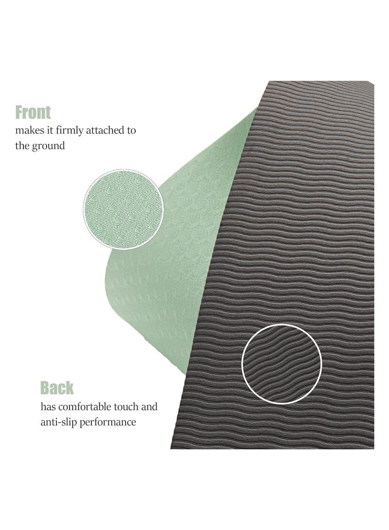 Generic Yoga Mat Alignment Lines Anti-Slip Exercise Mat with Carrying Bag Fitness Mat for Pilates 183CM*61CM*6MM Thickness for Woman Man Beginners - Image 4