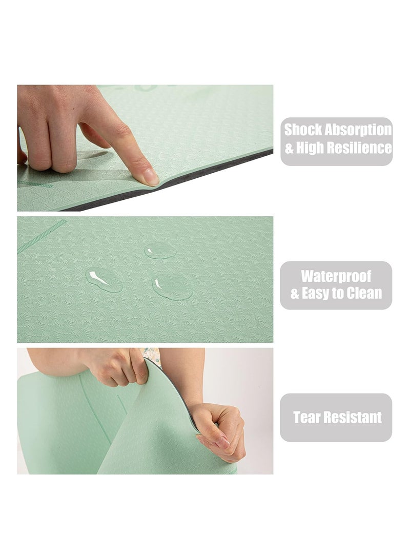 Generic Yoga Mat Alignment Lines Anti-Slip Exercise Mat with Carrying Bag Fitness Mat for Pilates 183CM*61CM*6MM Thickness for Woman Man Beginners - Image 5
