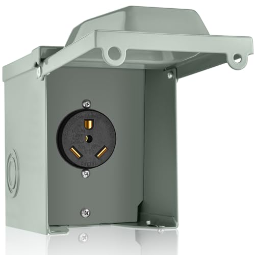 WELLUCK 30 Amp RV Power Outlet Box, 125 Volt NEMA TT-30R RV Receptacle, Enclosed Lockable Outdoor Electrical Panel Weatherproof Plug for Temporary Hookup RV Camper Travel Trailer Car Generator - Image 1