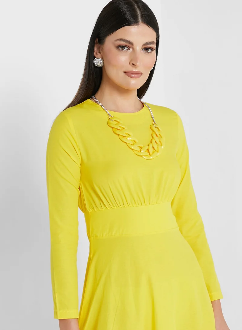 Khizana  Solid A Line Dress for Women | Best Price UAE